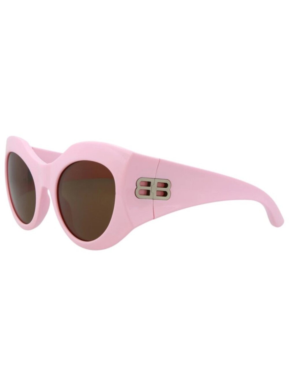 New Balenciaga Women's Sunglasses Cat Eye Bio Injection Frame Pink Pink Brown